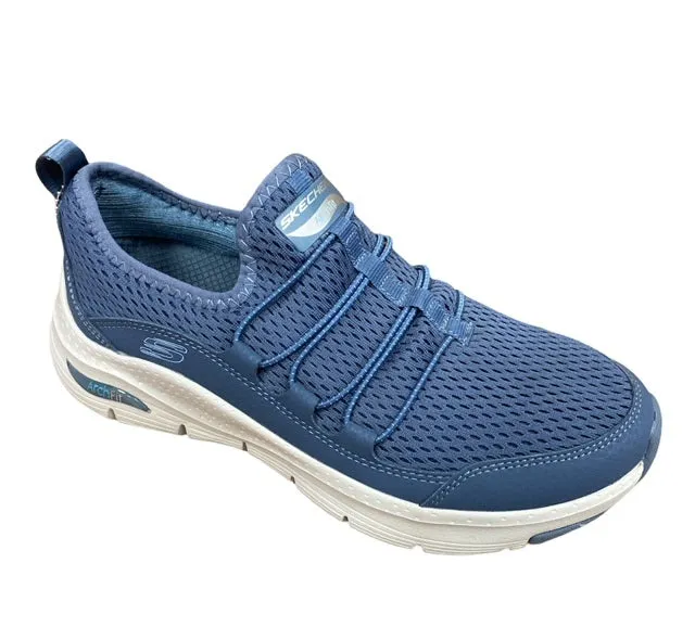 Skechers scarpa sneakers da donna Arch Fit Lucky Thoughts 149056 NVY blu Soft Touch Lining road - runner