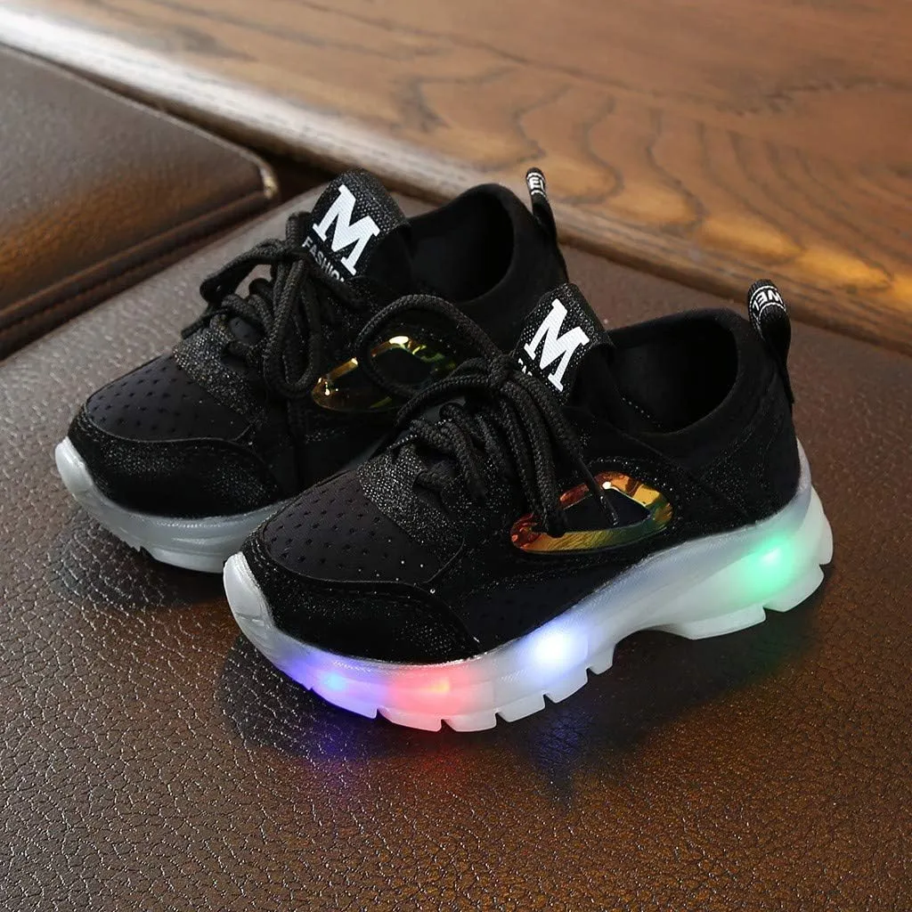 EnJoCho Children Baby Girls Boys Breathable Light Up Shoes Mesh Led Luminous Sport Run Sneakers Shoes for Kids