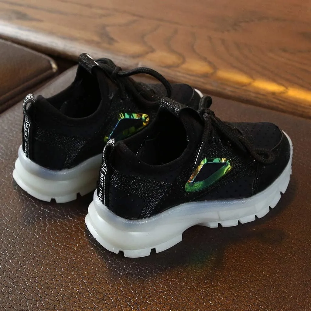 EnJoCho Children Baby Girls Boys Breathable Light Up Shoes Mesh Led Luminous Sport Run Sneakers Shoes for Kids