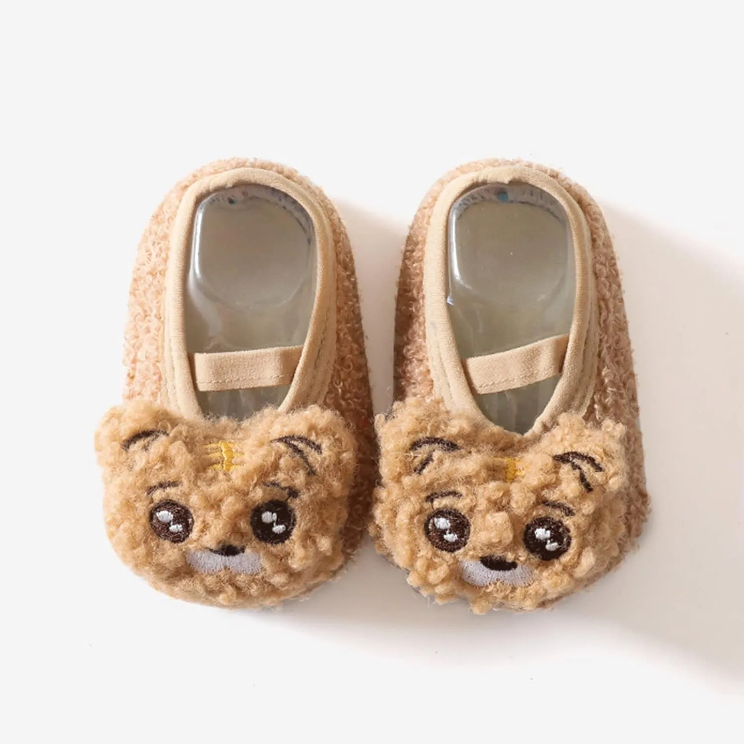 EnJoCho Children Running Shoes Boys and Girls Cartoon Character Pattern Warm Toddler Shoes Indoor Floor Socks (Khaki, 5 Years)