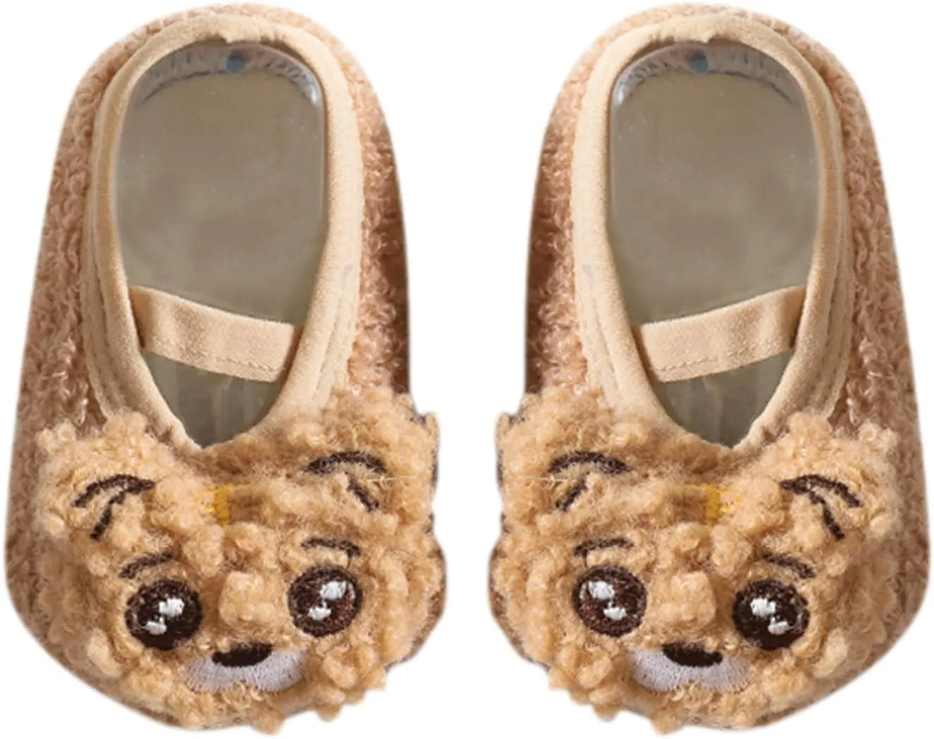 EnJoCho Children Running Shoes Boys and Girls Cartoon Character Pattern Warm Toddler Shoes Indoor Floor Socks (Khaki, 5 Years)