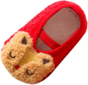 EnJoCho Children Running Shoes Boys Girls Cartoon Character Pattern Warm Toddler Shoes Indoor Floor Socks Non Slip Fashion