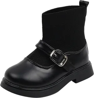 EnJoCho Children Single Shoes Toddler Girls Booties Little Kid Shoes Short Boots Girls Ankle Boots School Leather Shoes