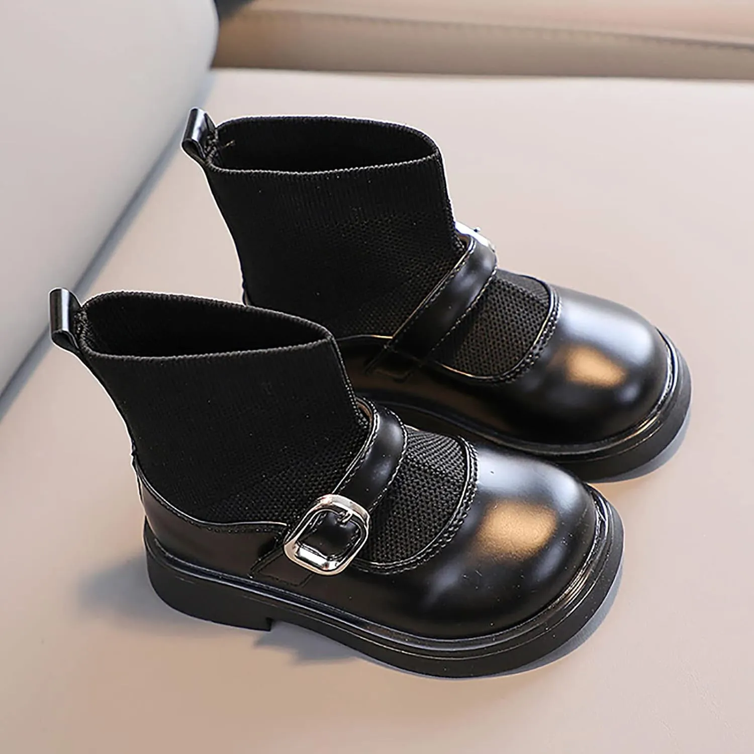 EnJoCho Children Single Shoes Toddler Girls Booties Little Kid Shoes Short Boots Girls Ankle Boots School Leather Shoes