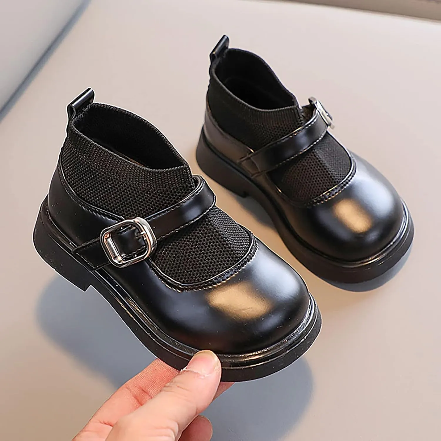 EnJoCho Running Shoes for Toddler Toddler Girls Boots Little Kid Shoes Short Boots Girls School Leather Shoes