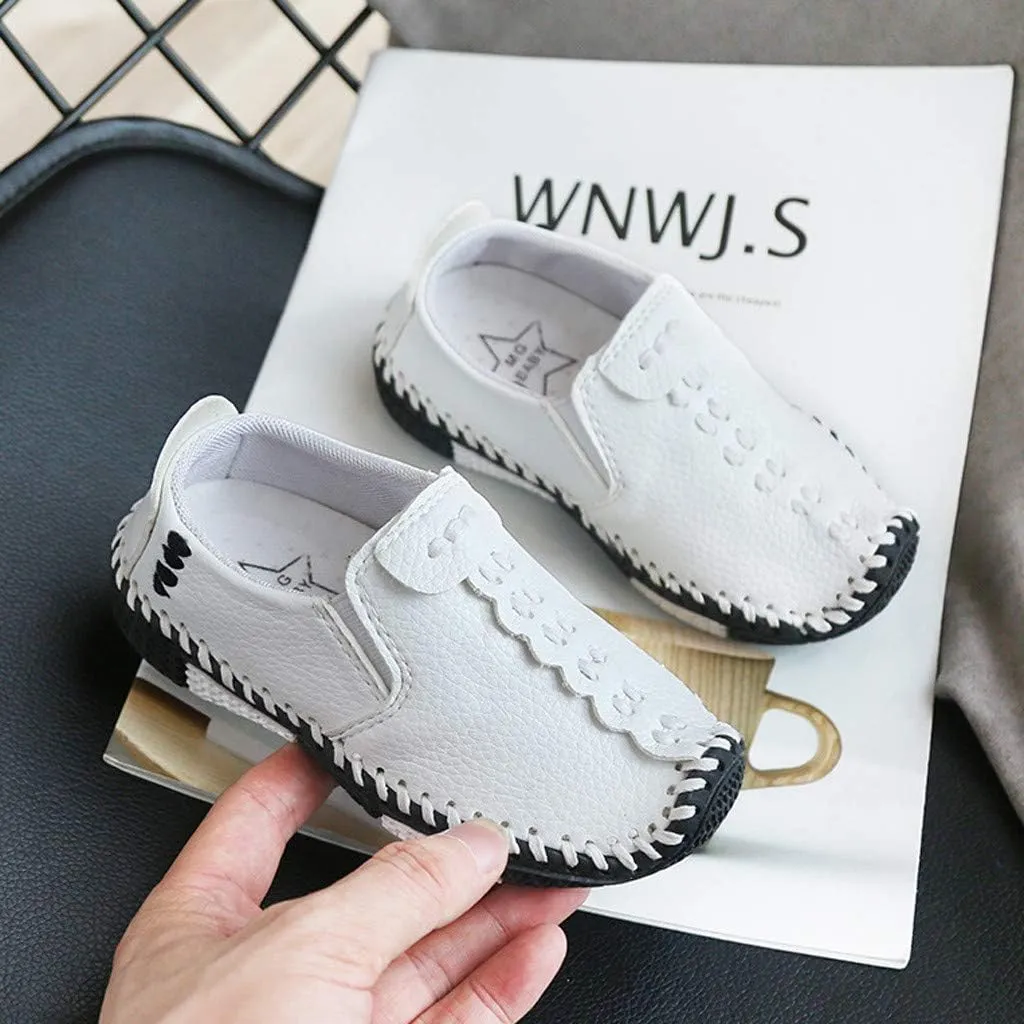 EnJoCho Tennis Shoes for Children Fashion Leather Girls Flats Shoes Big Casual Sneakers Boys Kids Soft Baby Casual Shoes