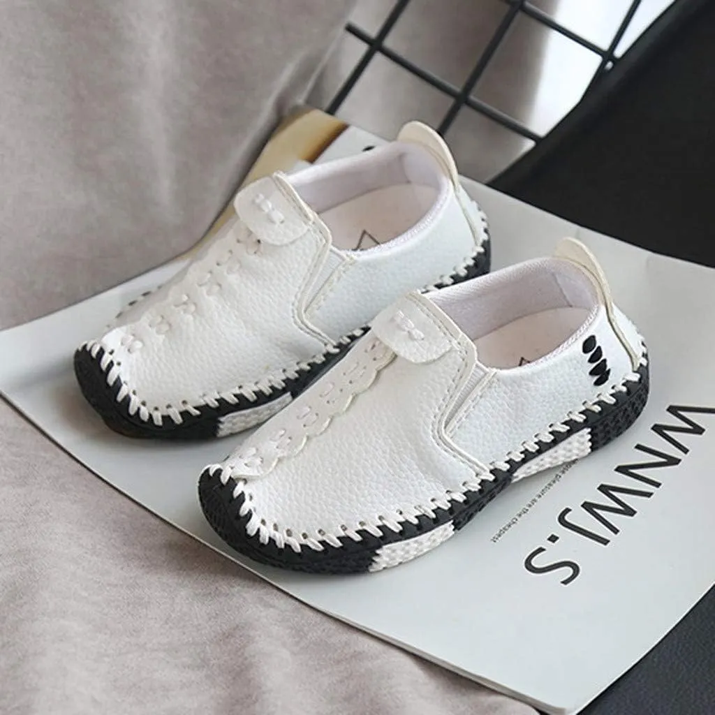 EnJoCho Tennis Shoes for Children Fashion Leather Girls Flats Shoes Big Casual Sneakers Boys Kids Soft Baby Casual Shoes