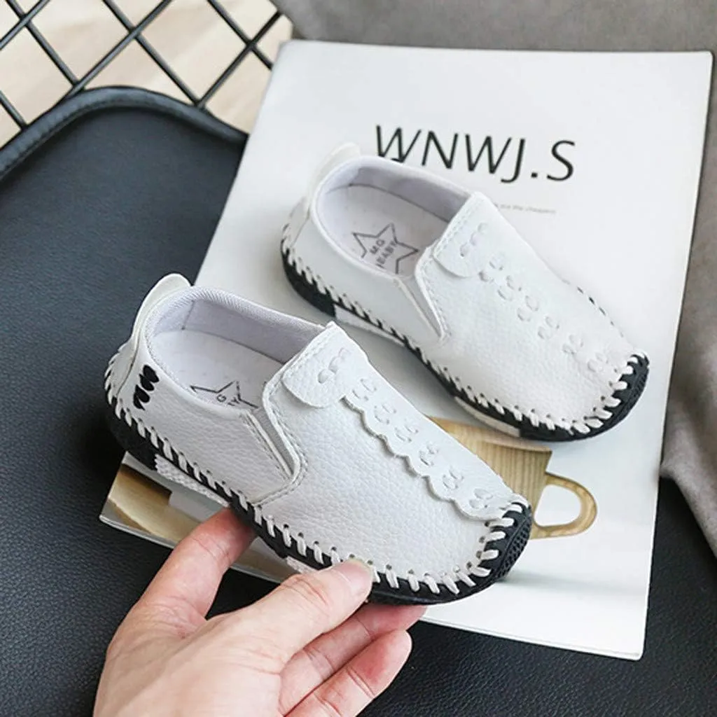 EnJoCho Tennis Shoes for Children Fashion Leather Girls Flats Shoes Big Casual Sneakers Boys Kids Soft Baby Casual Shoes
