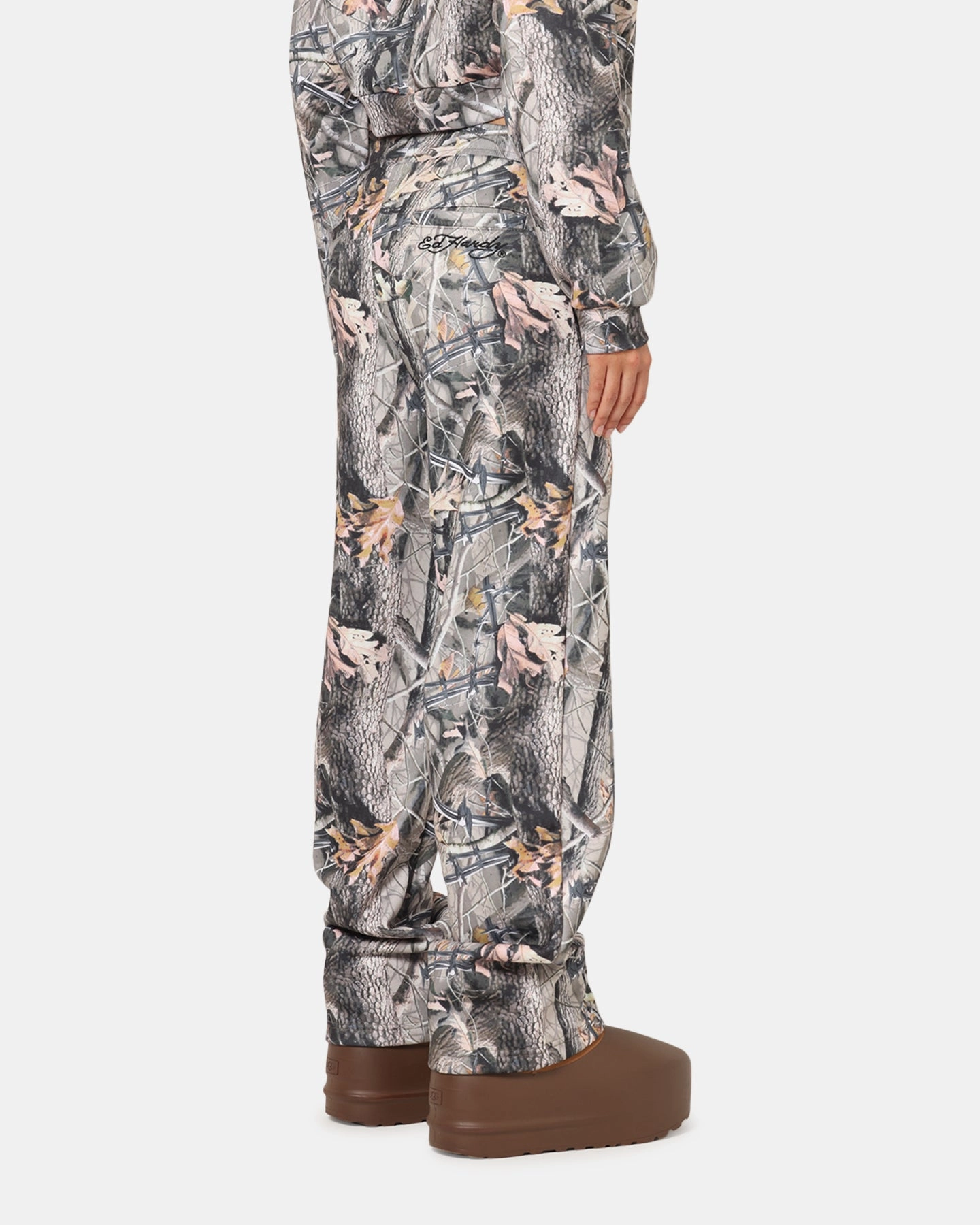 Practical Wear Roomy Fit Ed Hardy Women's Camouflage Trackpants Real Tree Camo