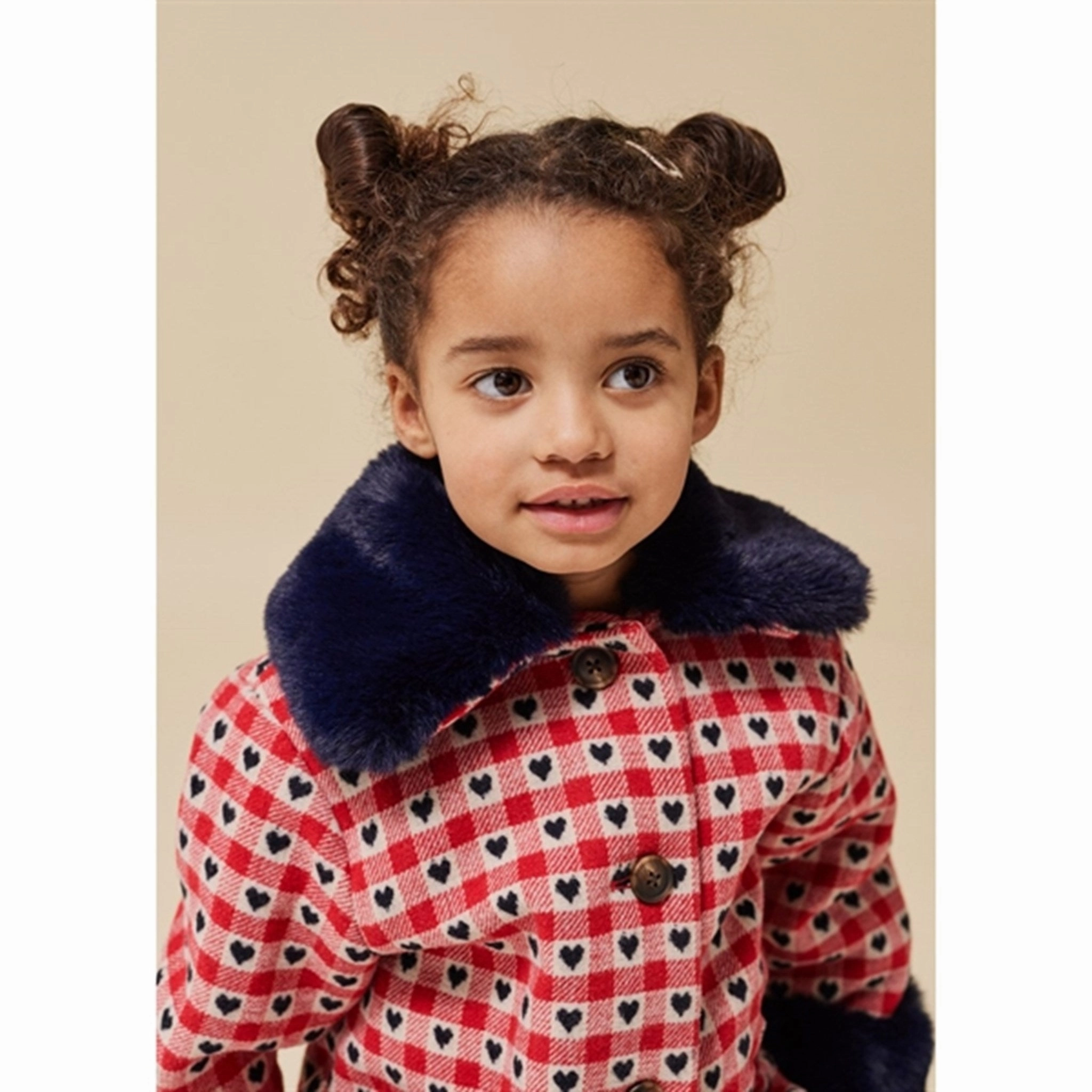 Konges Sl?jd Nela Coat Red Dahlia Check Cold Climate