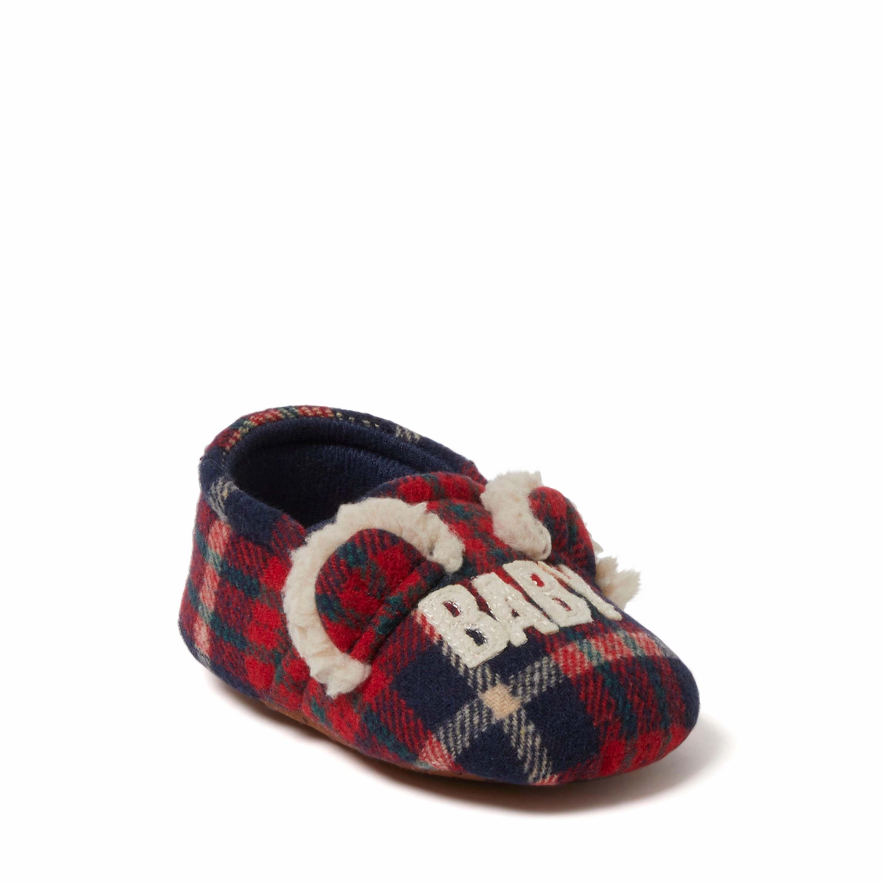 Dearfoams Kids Baby Bear Plaid Closed Back Slipper Sculpted wear