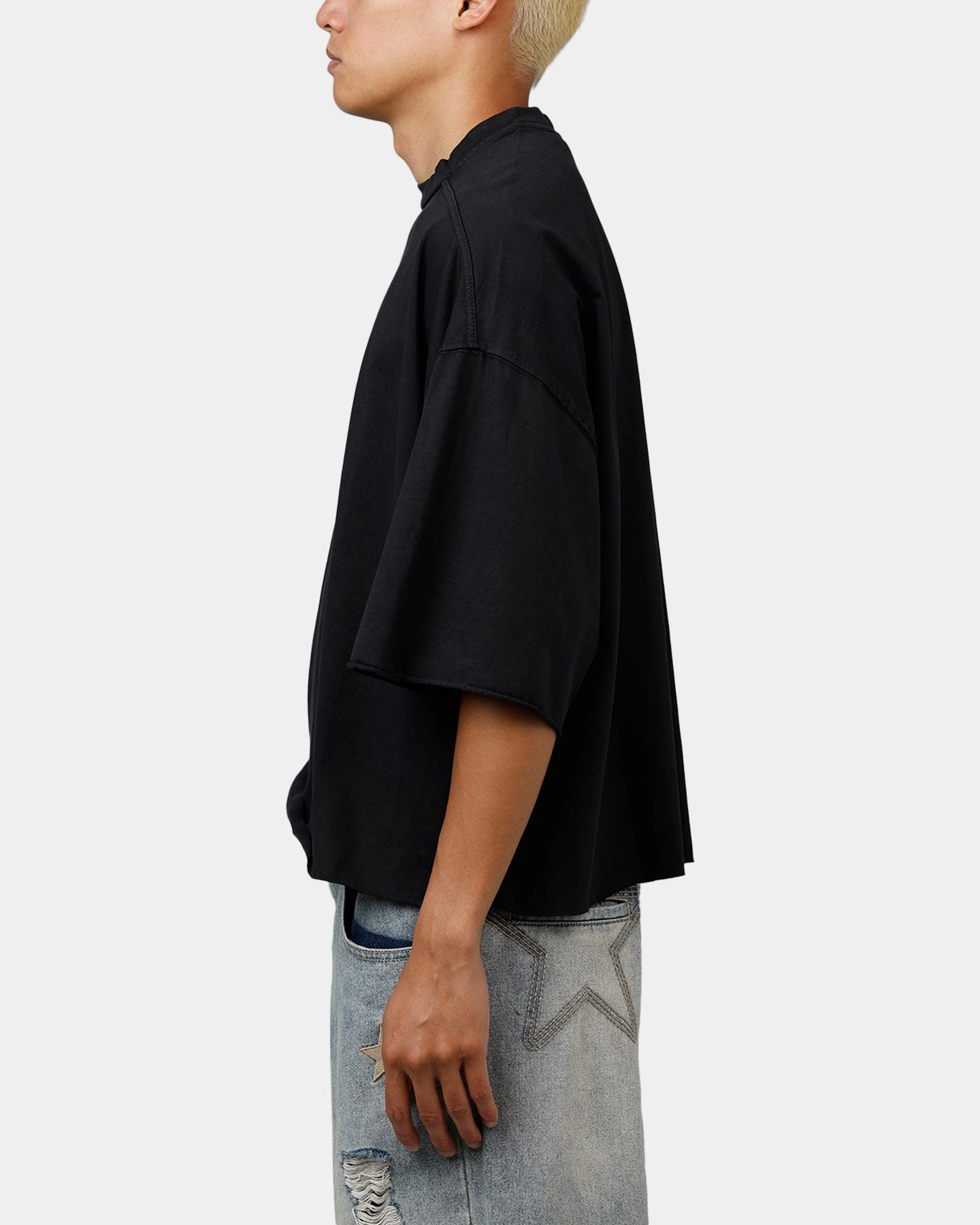 MNML Oversized Raw Hem T-Shirt Washed Black Fresh Vibes Street Style Trend