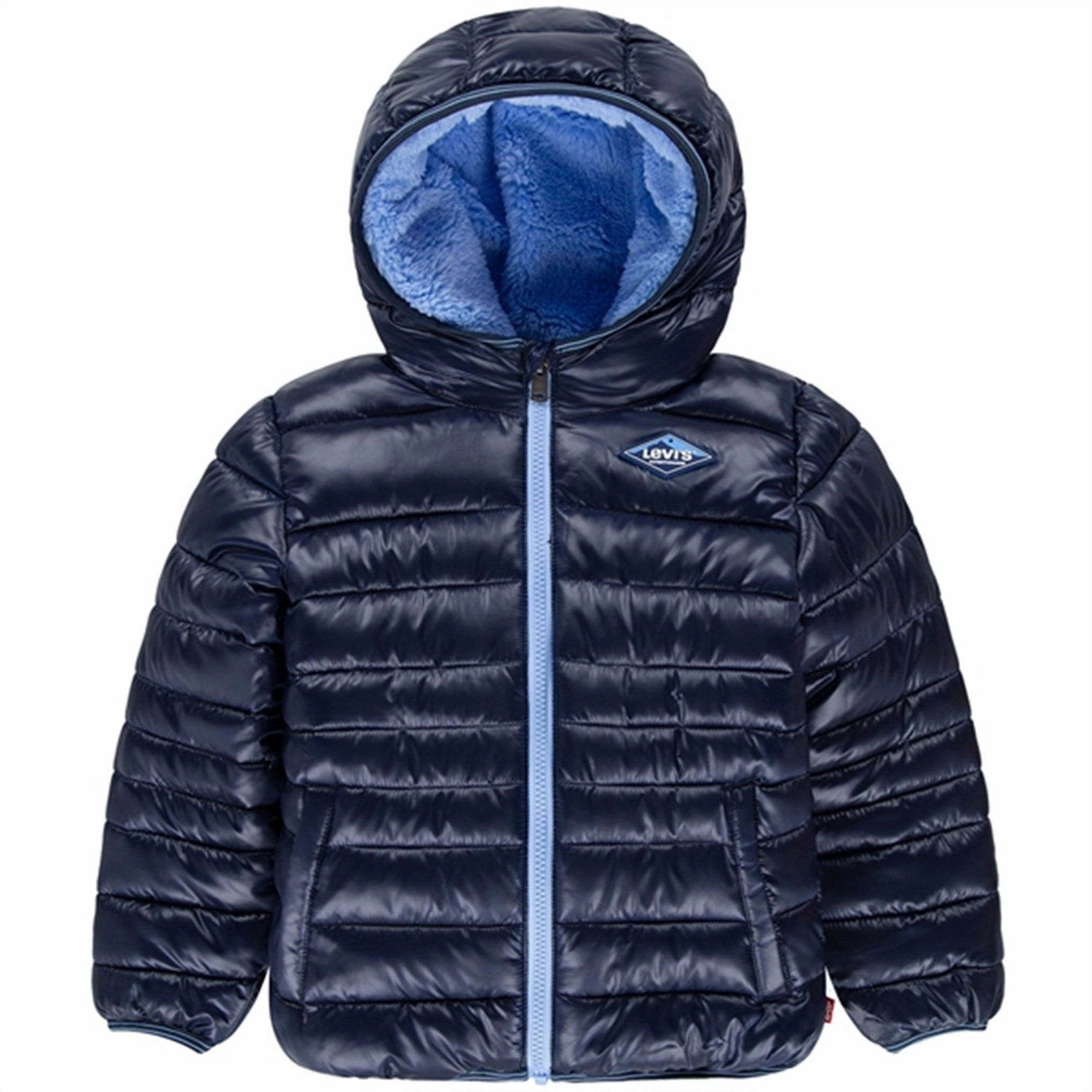 Levi's Sherpa Lined Puffer Jacket Dress Blues Moisture Wicking Inner