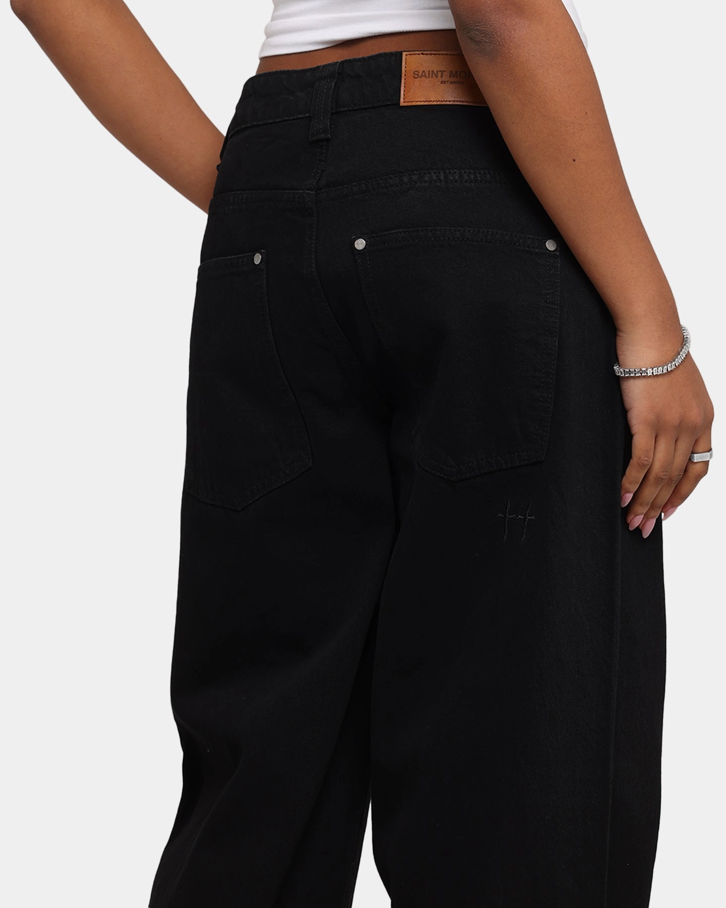 Saint Morta Amplus Jeans Black Stonewash Loose Design Quick Dry Fabric