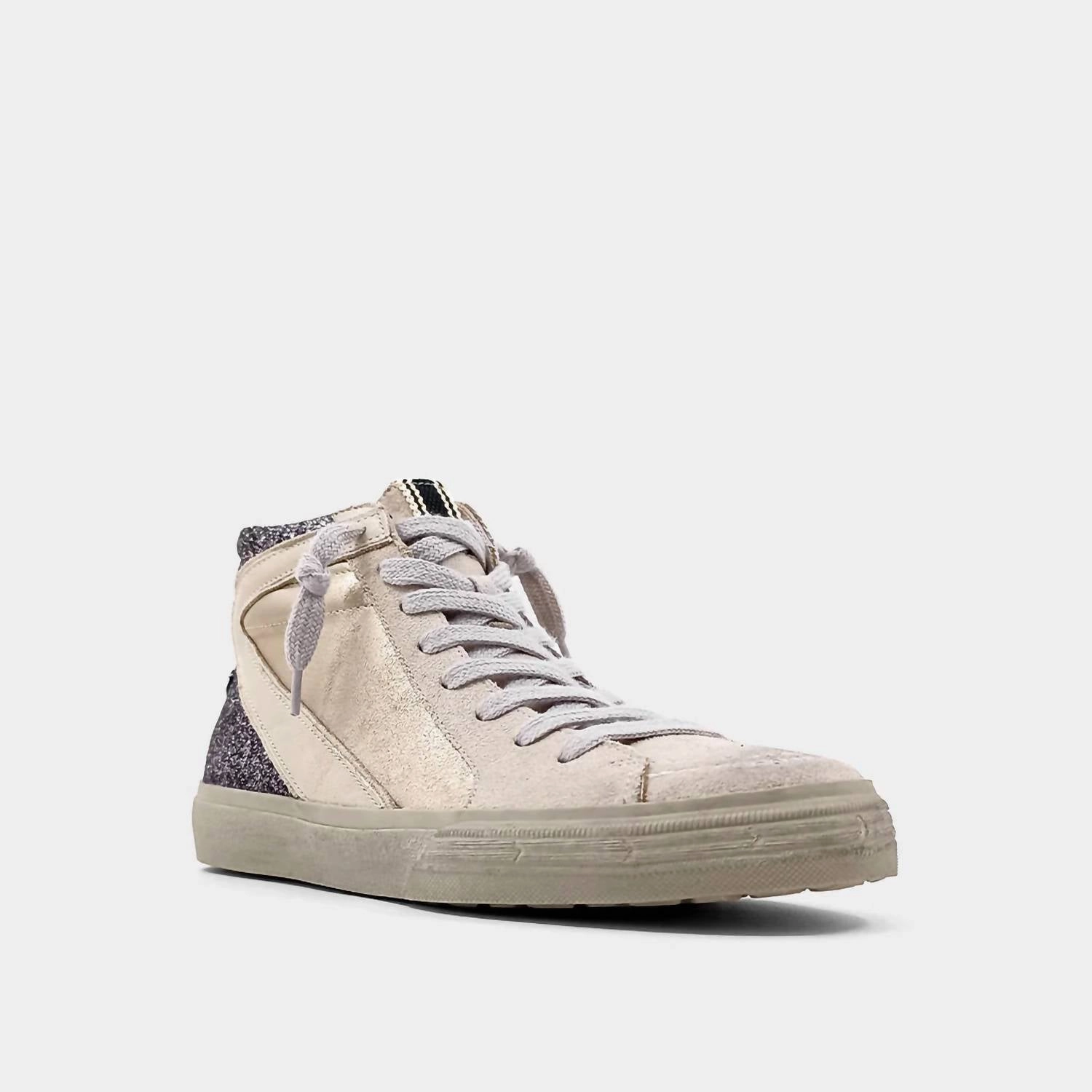 Everyday Shoes Youth Roxanne High Top Sneaker In Pewter Glitter