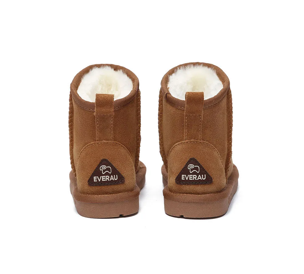 EVERAU® UGG Boots Kids Sheepskin Wool Pony Kids Plus