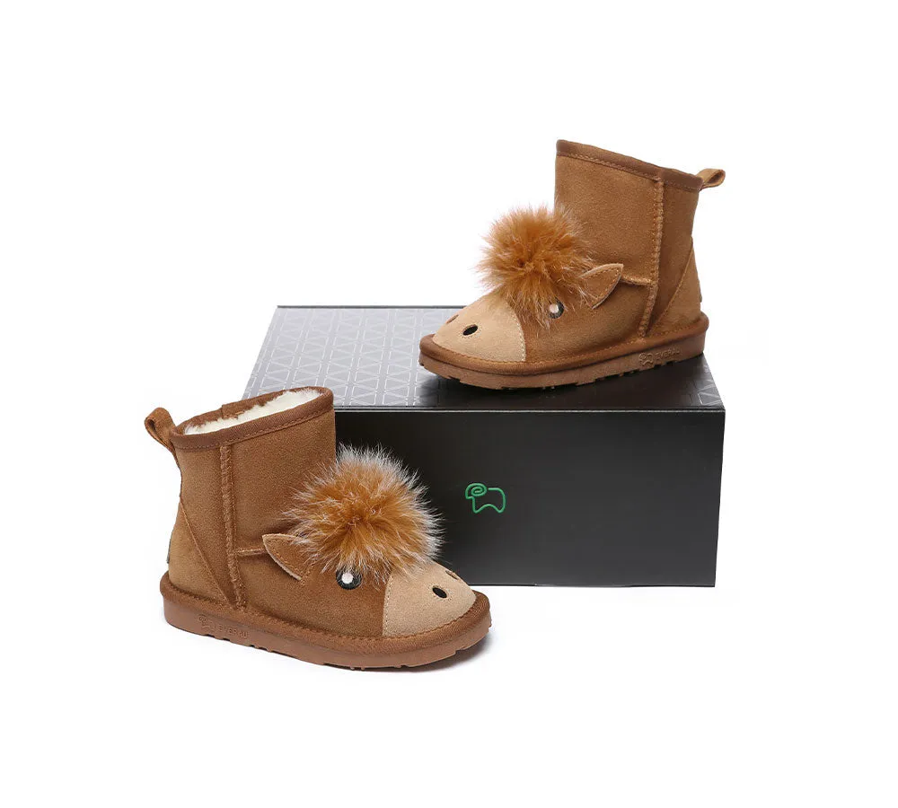 EVERAU® UGG Boots Kids Sheepskin Wool Pony Kids Plus