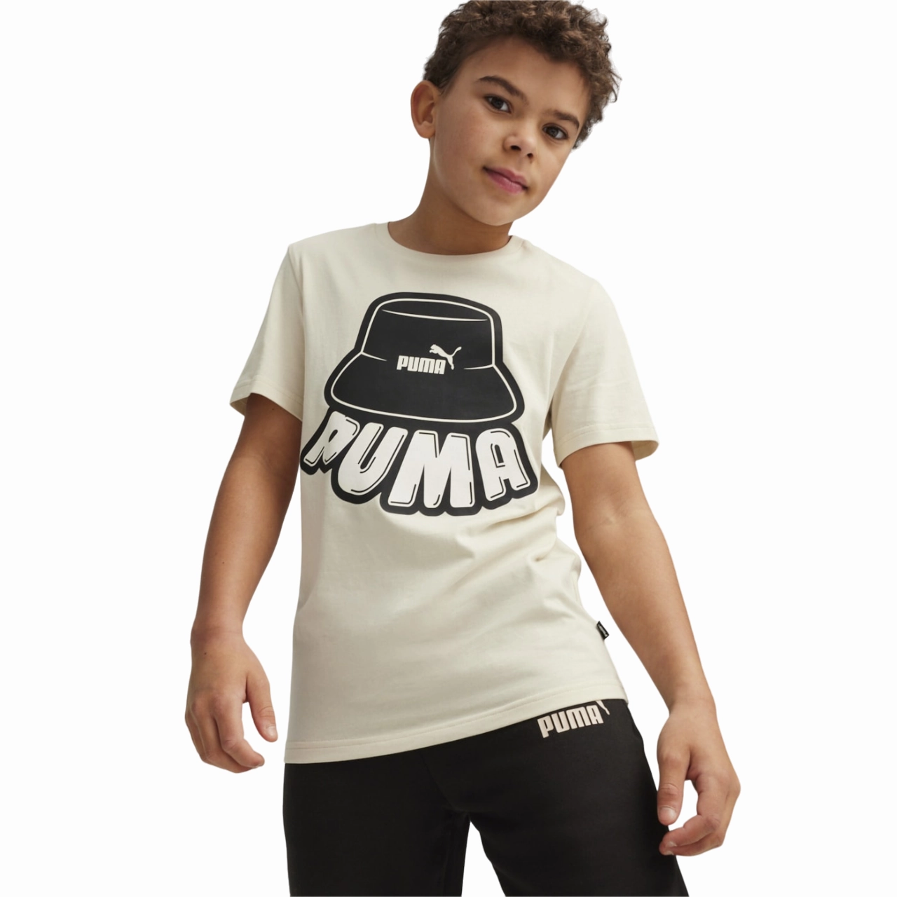 Puma maglietta manica corta da ragazzo Ess Mid 90s 679720-86 neve alpina Comfortable texture