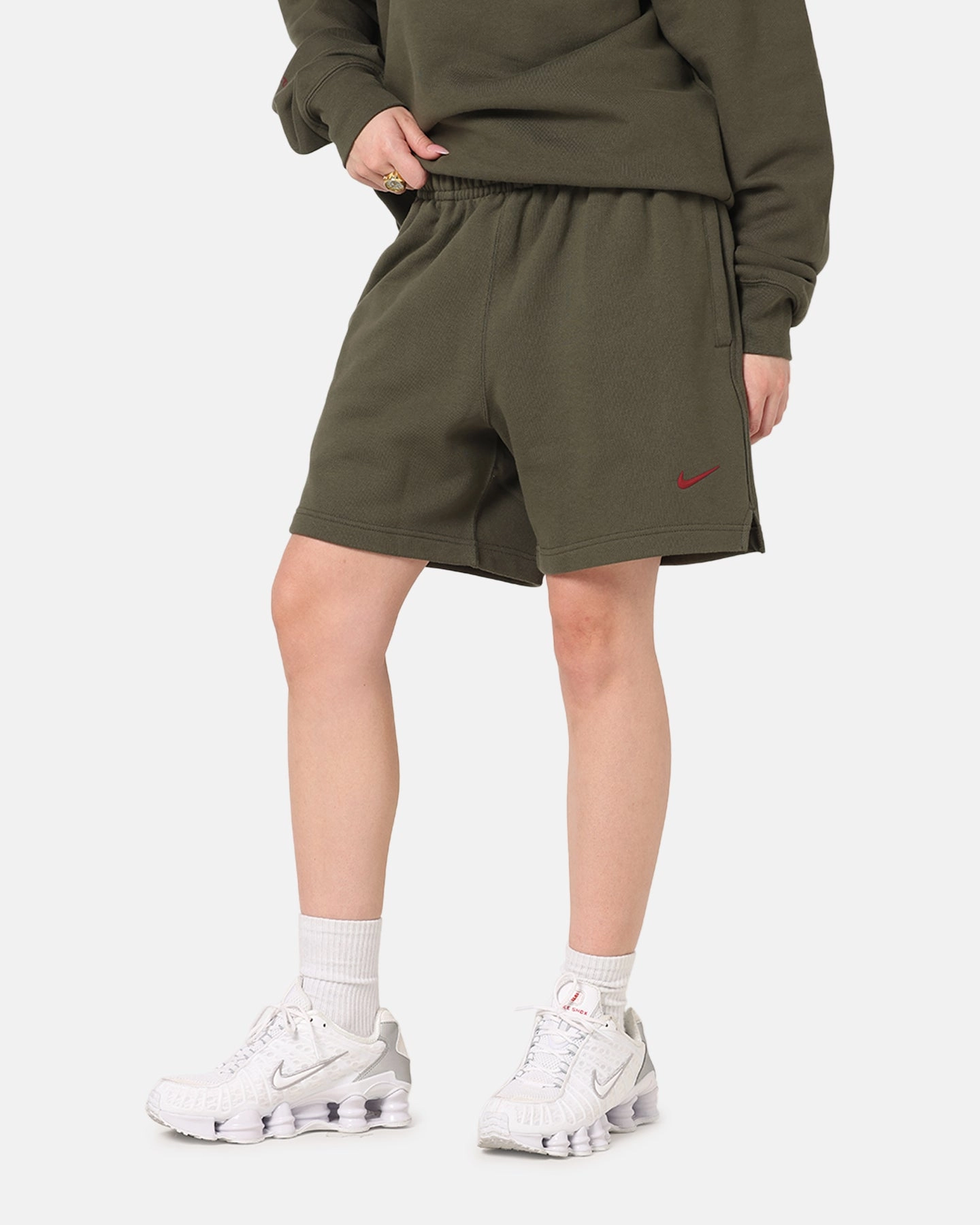 Quick Release Closure Nike Nocta Fleece CS Fleece Shorts Khaki