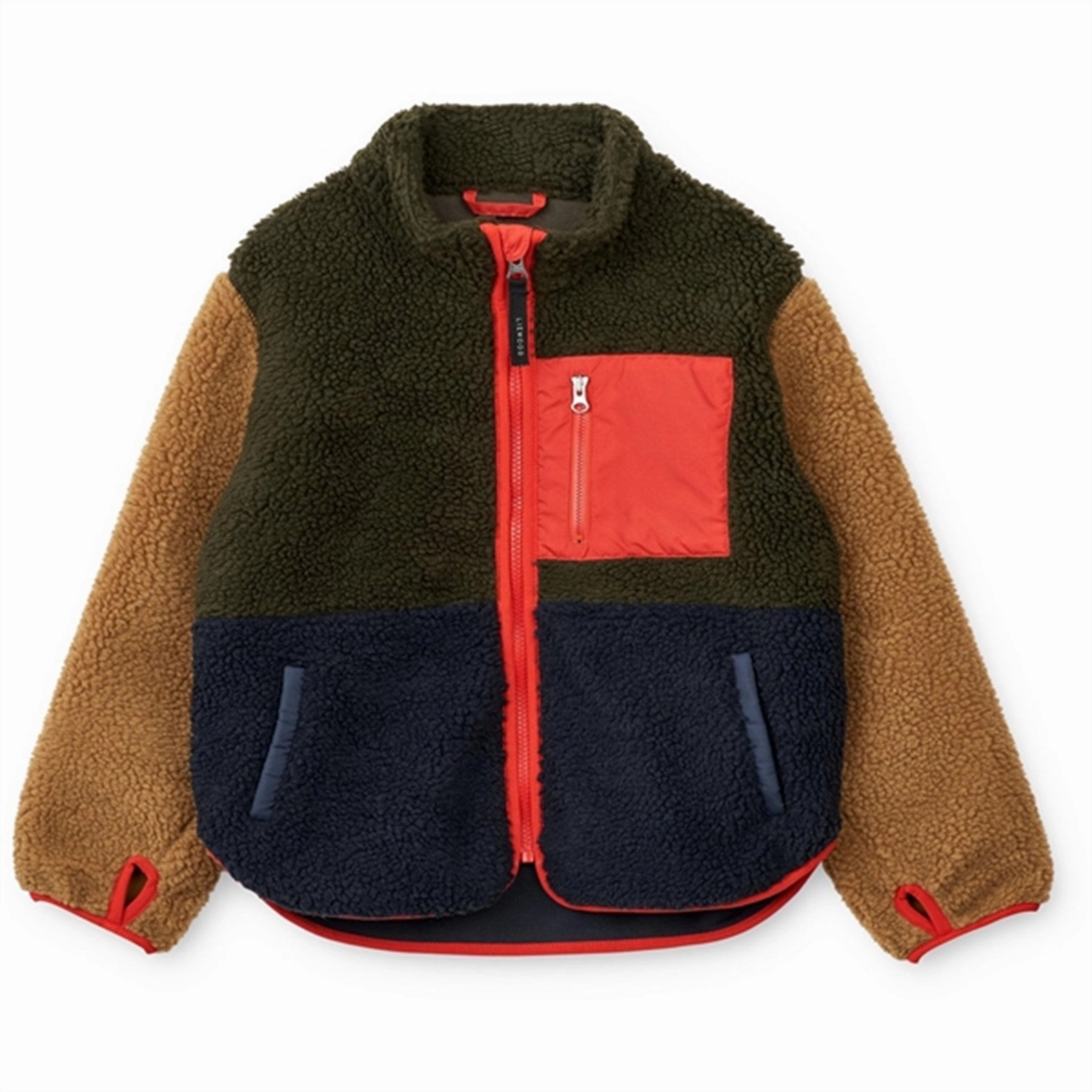 Travel Wardrobe All Weather Protection Liewood Nolan Pile Jacket Army Brown / Multi Mix