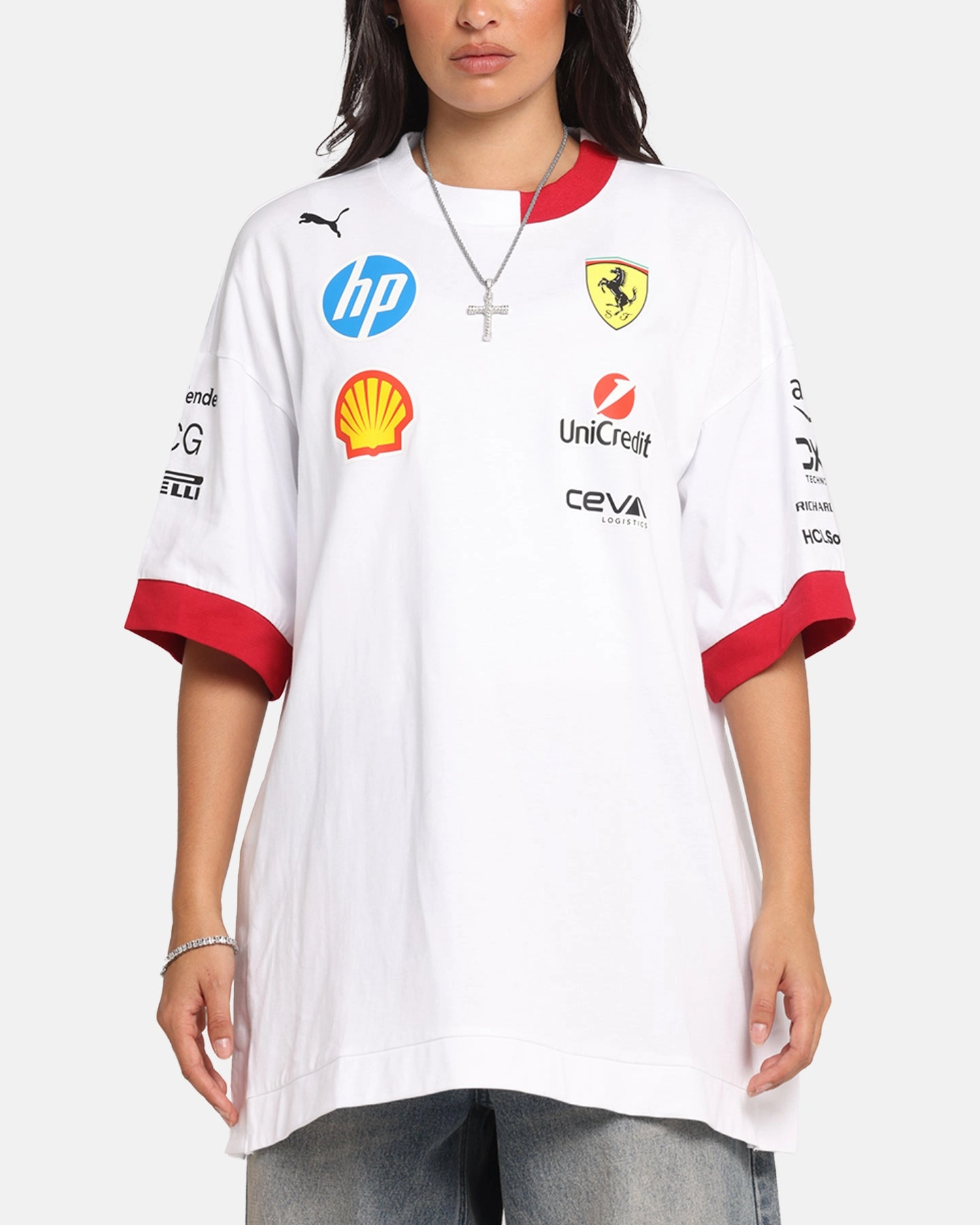 Layered Comfort Puma X Scuderia Ferrari Drivers Oversized T-Shirt White