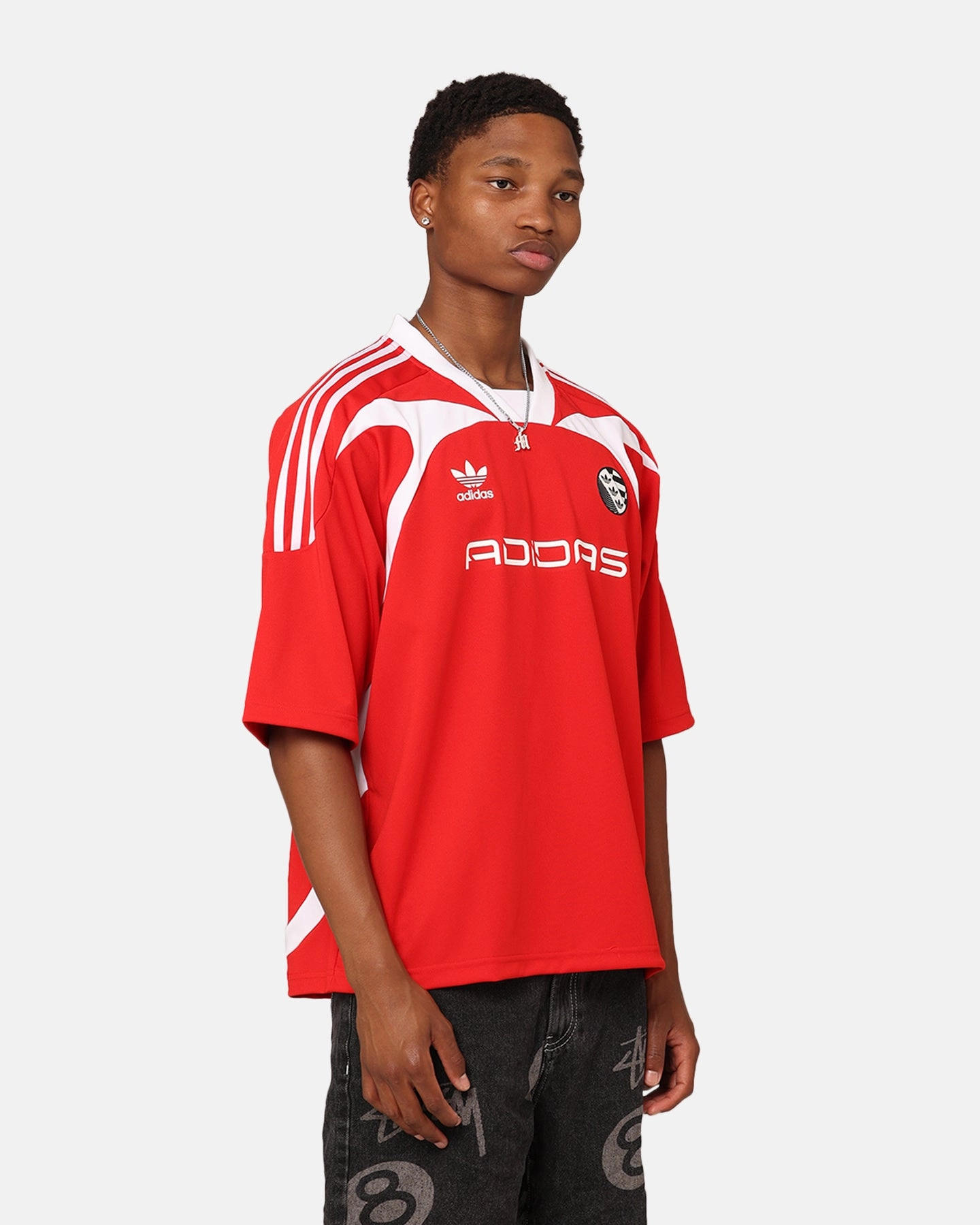 Classic Look Value for Money Adidas Oversized Short Sleeve Jersey Better Scarlet