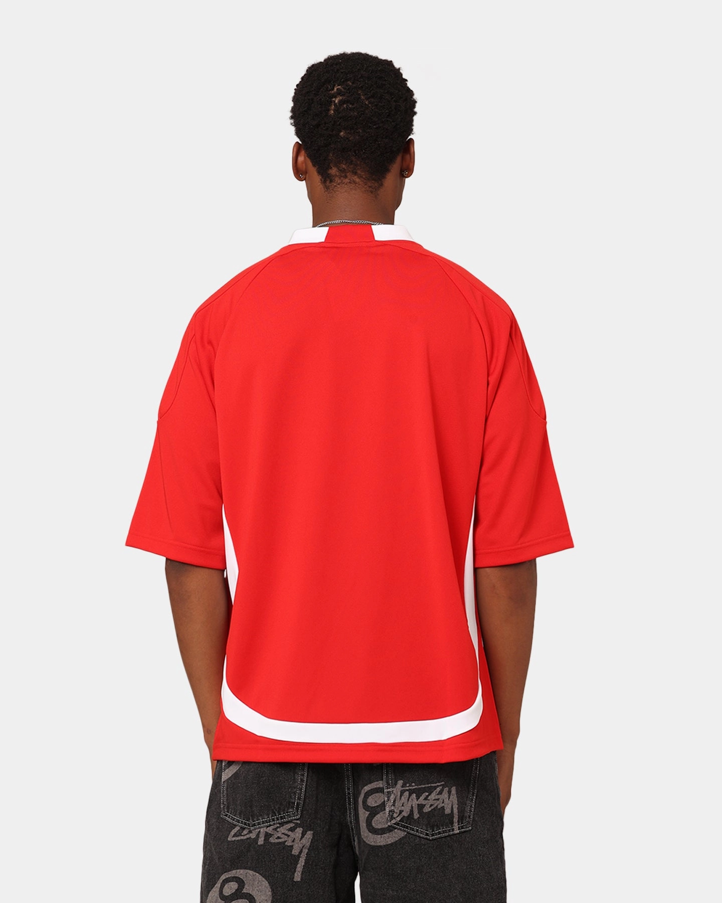 Minimalist Apparel Stretch Knit Adidas Oversized Short Sleeve Jersey Better Scarlet