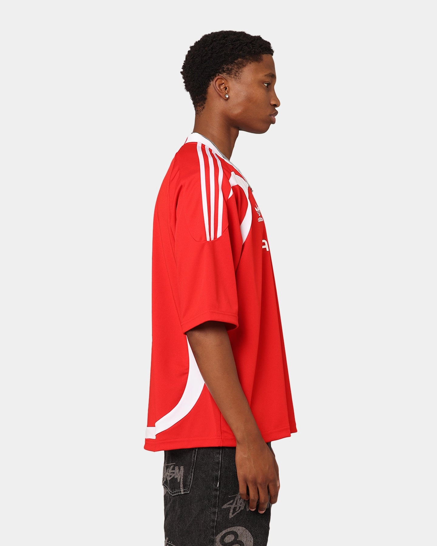 Stylish Day Wear Adidas Oversized Short Sleeve Jersey Better Scarlet