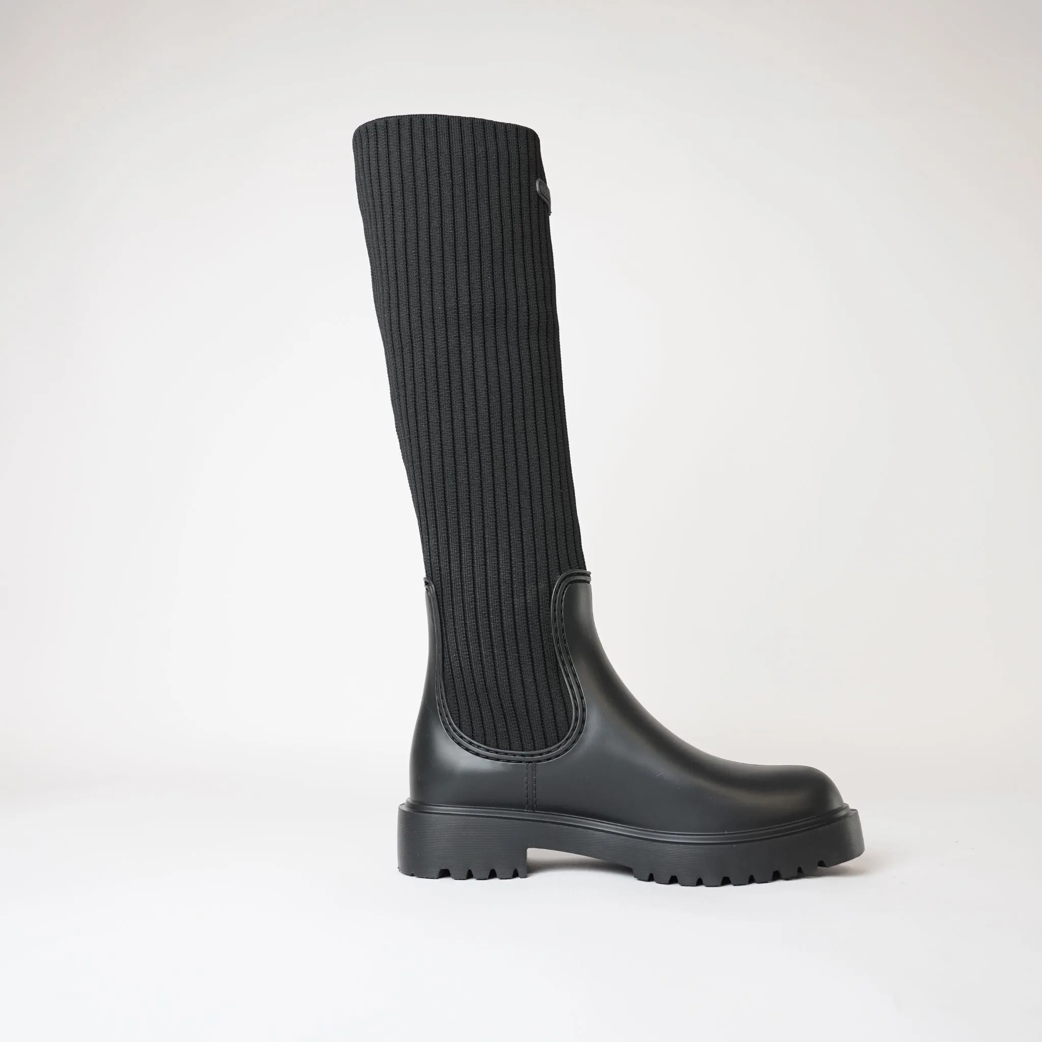Falerce Black Knee High Boots