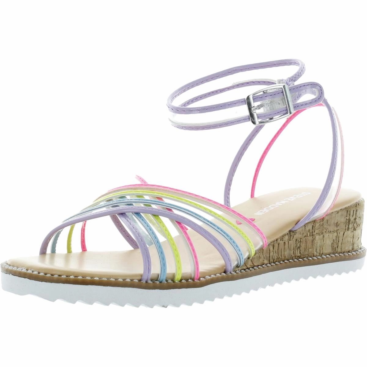 Fantasy Jr. Girls Big Kid Rhinestone Ankle Strap Stacked Heel