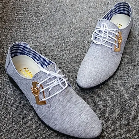 Fashion Lace-up Office Shoes Men's Pointed Leather Shoes Winter Male Business Shoes Canvas Men's Dress Shoes - 4DS-165MCS