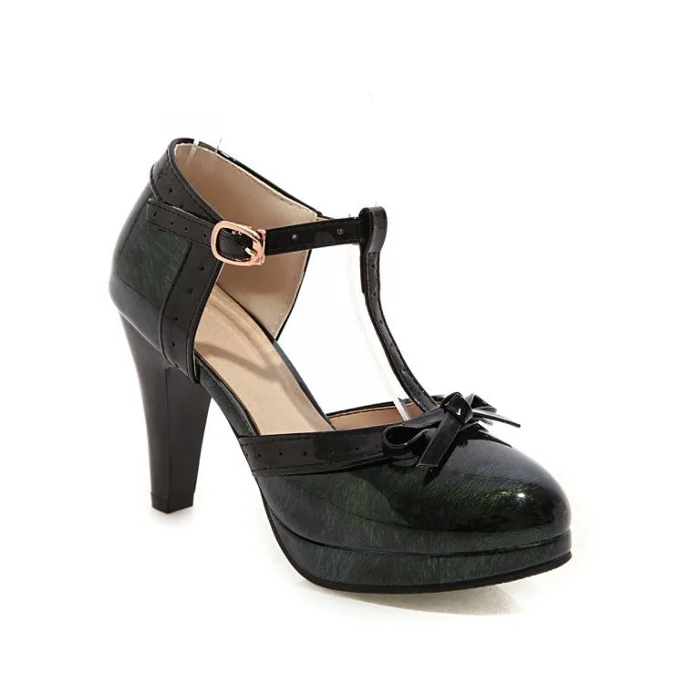 Fashion Mary Jane Women's Shoes High Heels Light Mouth Retro Elegant Women's Shoes