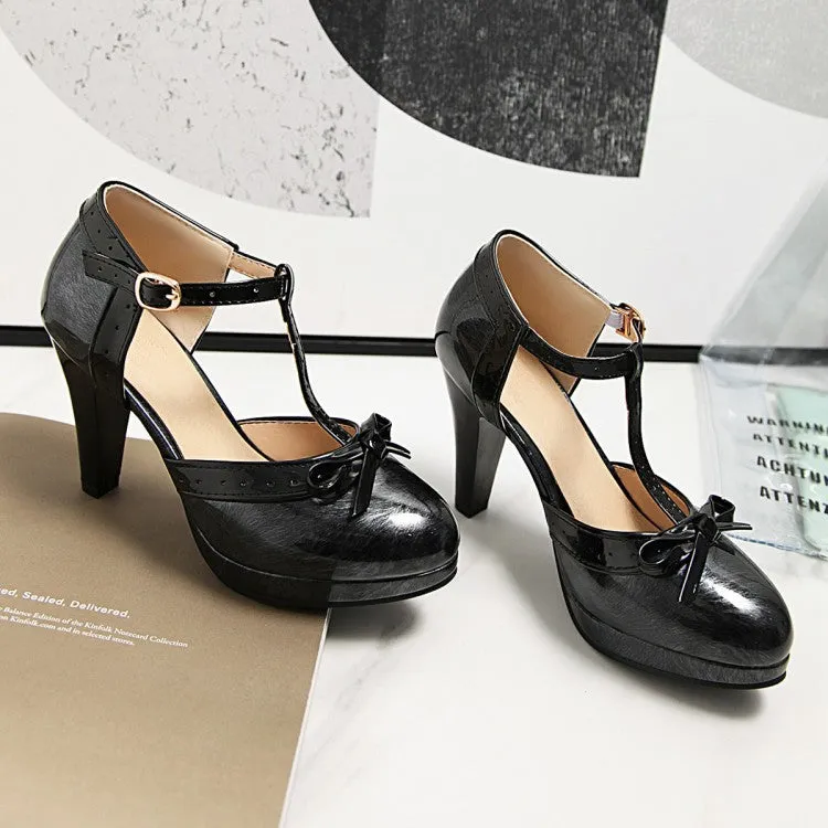 Fashion Mary Jane Women's Shoes High Heels Light Mouth Retro Elegant Women's Shoes