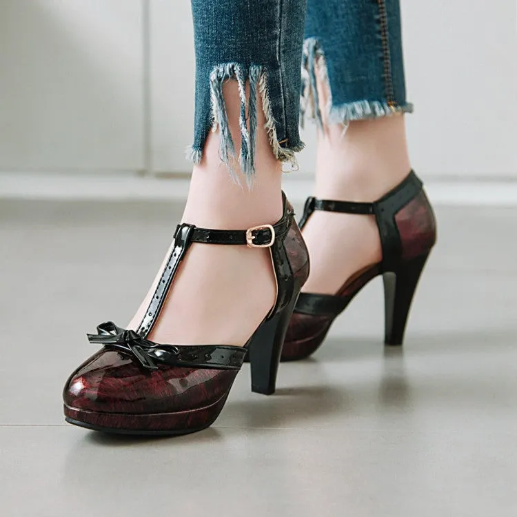 Fashion Mary Jane Women's Shoes High Heels Light Mouth Retro Elegant Women's Shoes