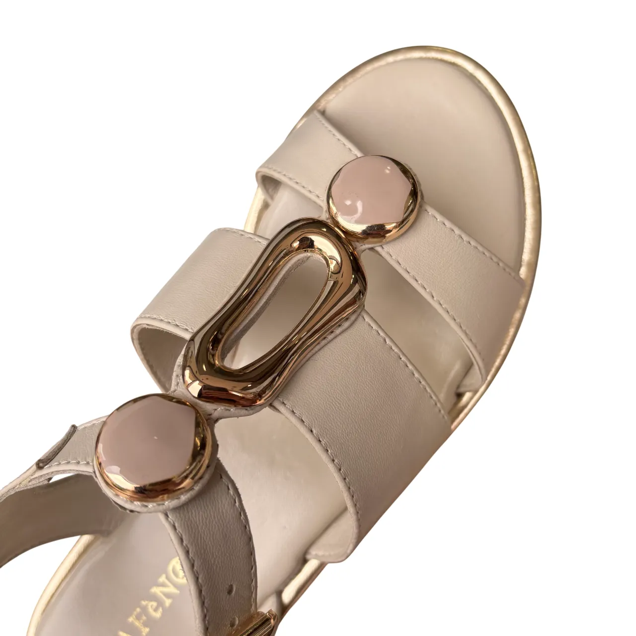 Chic Style Stylish and Practical Caf?? Noir C1GG1888 W059 Sandali Pelle Donna Triplo Accessorio Osso