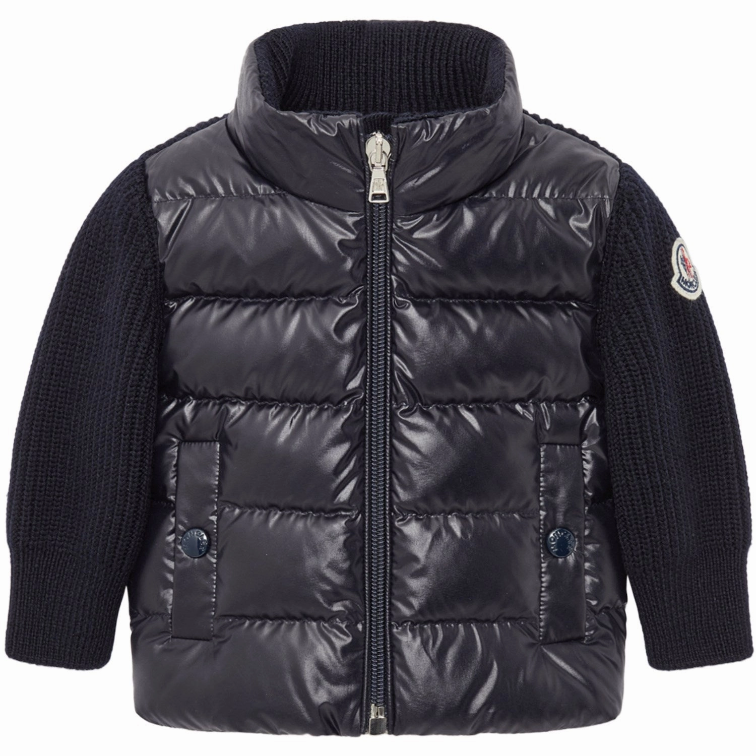 Moncler Navy Jacket Classic Ribbed Cuffs