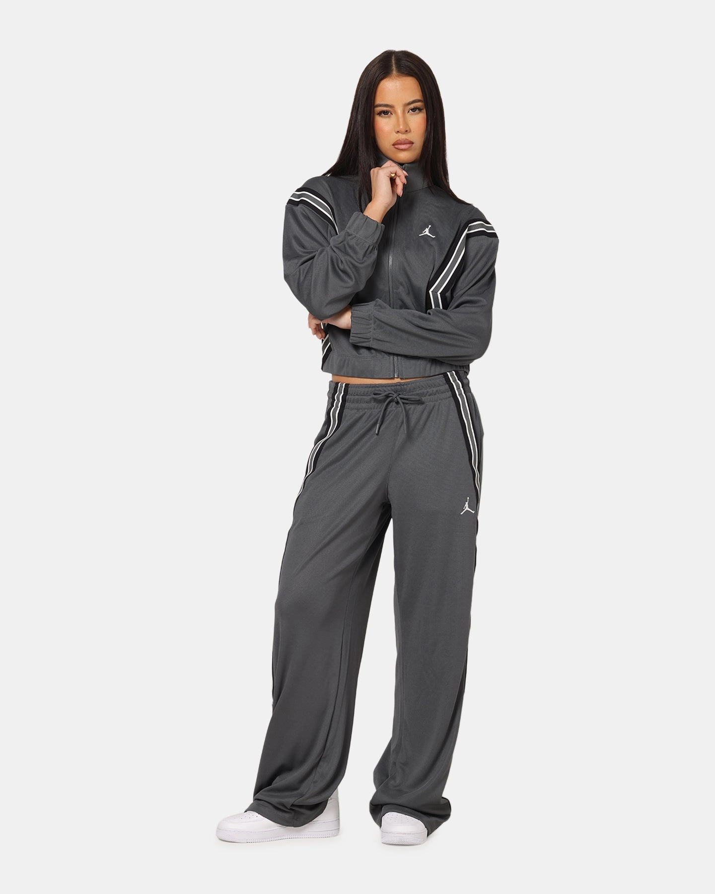 Jordan Women's Brooklyn Track Pants Iron Grey Quality Fabric Chilly Day Comfort