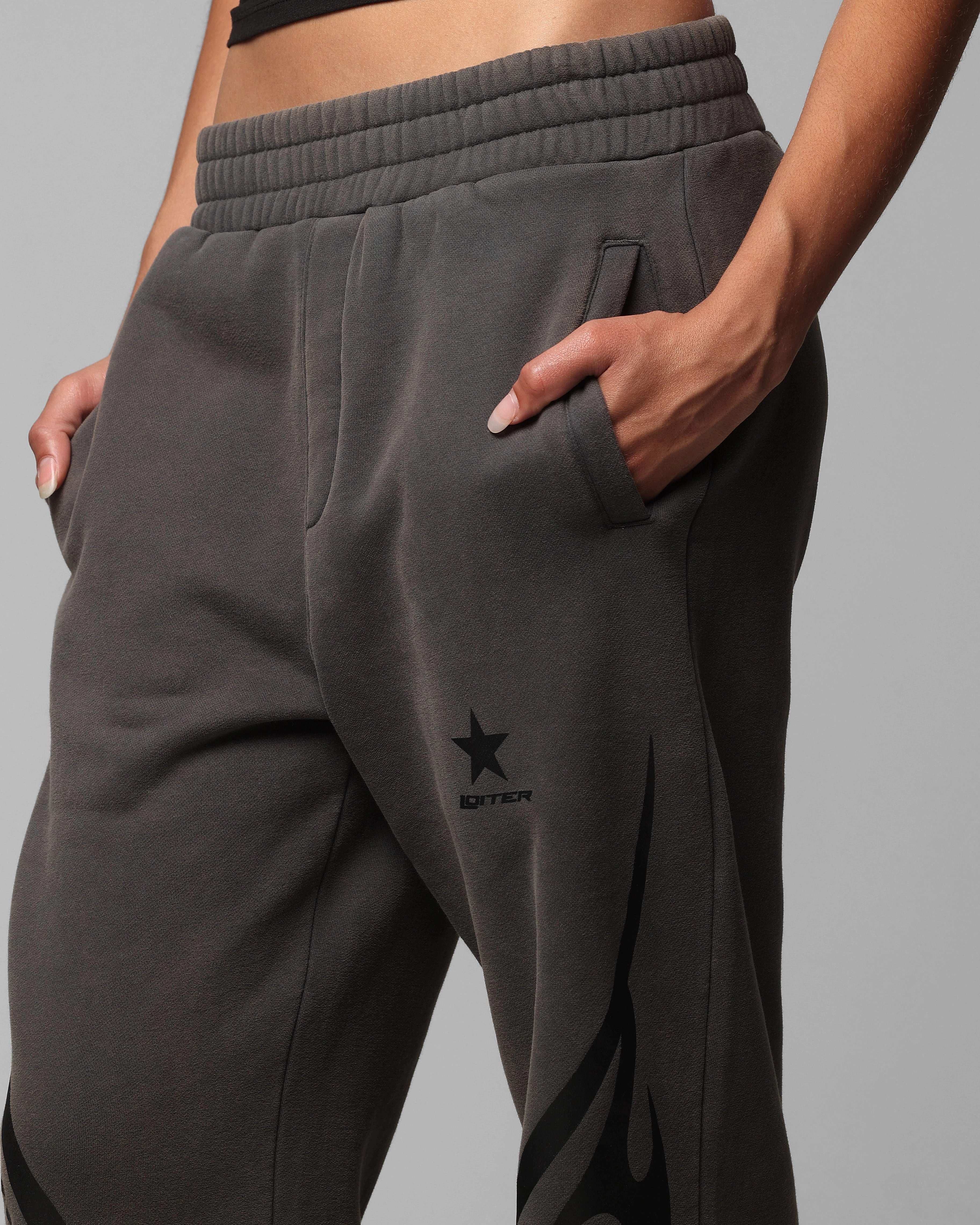 Loiter Cyber Sweat Pants Charcoal High Quality Material