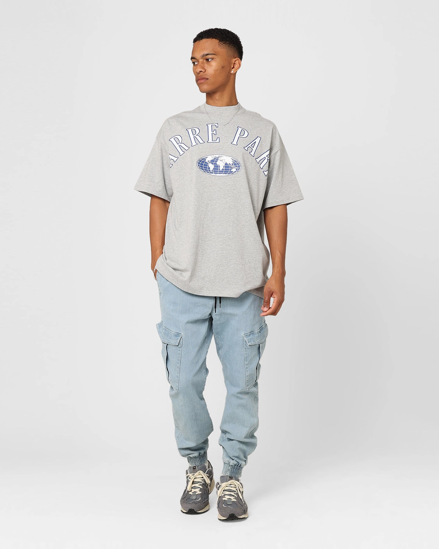 LowImpactDye Carre Worldwide Oversized T-Shirt Grey Marle