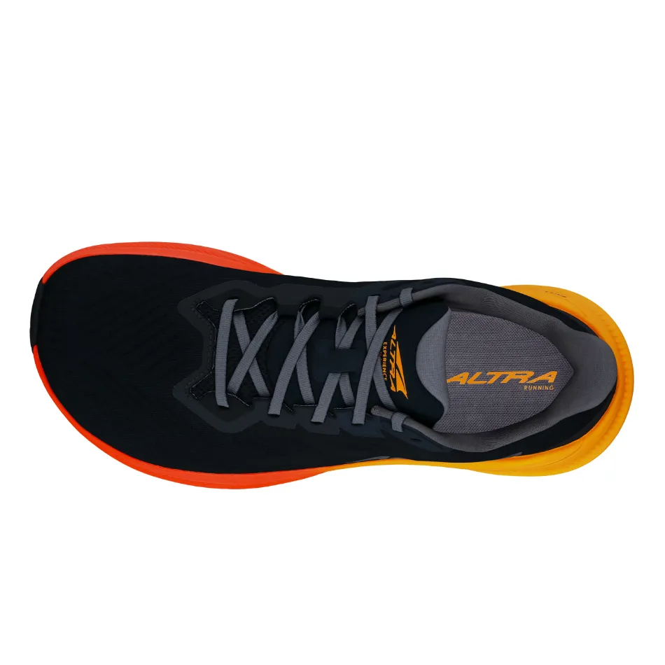 Altra Men's Experience Flow 2 Running Shoes in Black/Orange AW25 Ventilation Channel embroidered - finish - design shoes