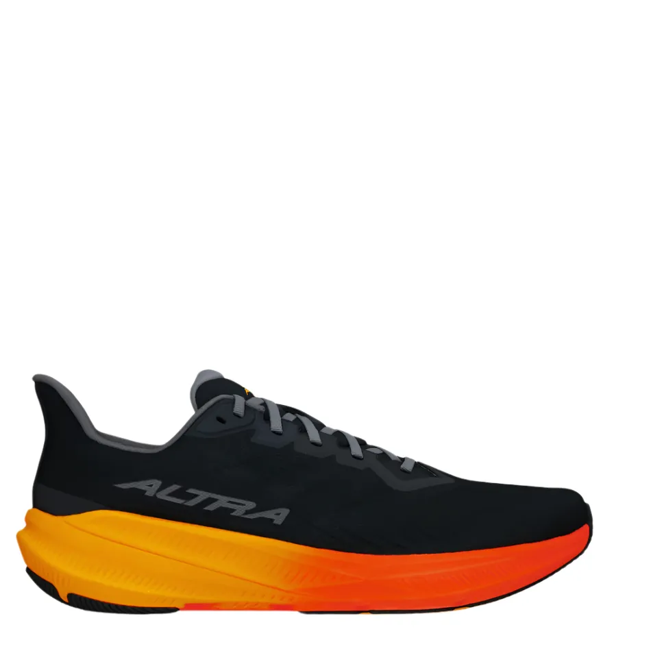 Altra Men's Experience Flow 2 Running Shoes in Black/Orange AW25 Tensile Bar Weaving Superior Flexibility