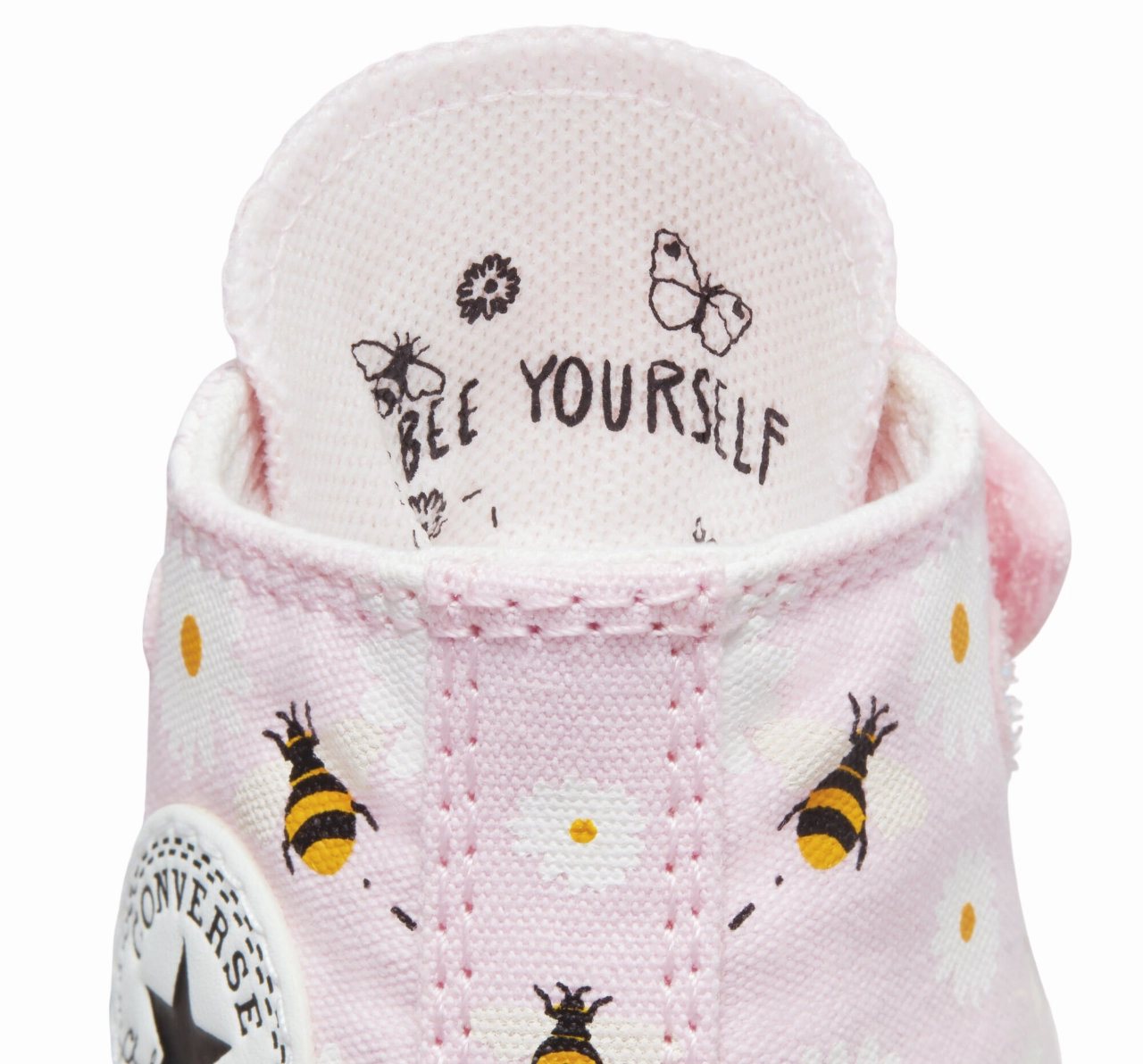 Dynamic Fit Adaptability Converse scarpa in tela alta Chuck Taylor All Star Easy-On Bees A01620C rosa bianco nero
