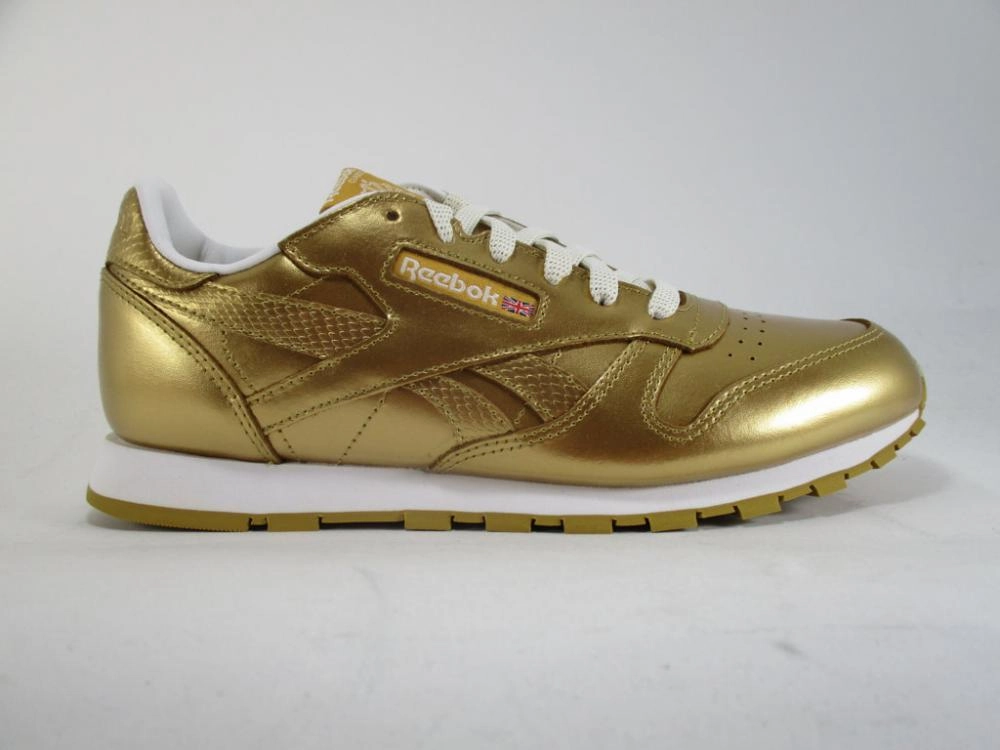 Reebok scarpa sneakers da ragazza Classic Leather BS8944 oro Ultra Breathable Upper kids' shoe look