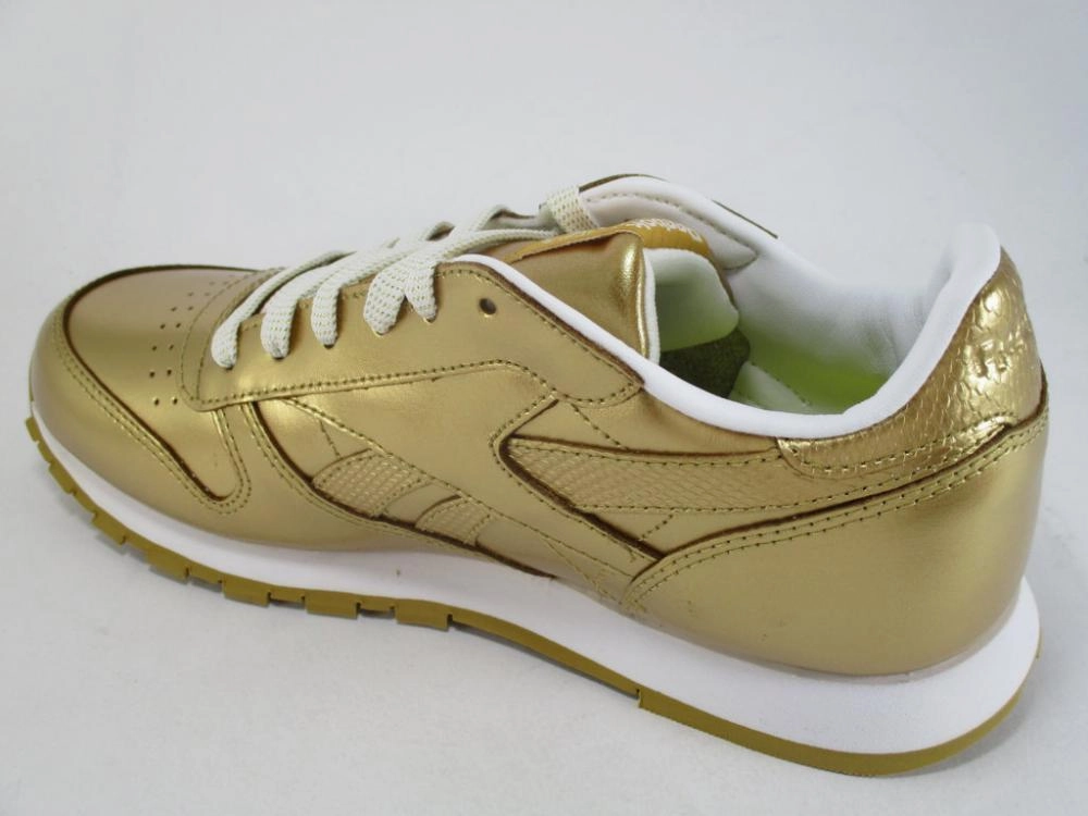 Reebok scarpa sneakers da ragazza Classic Leather BS8944 oro Mid Top Style