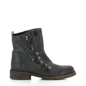 Felmini B388 Charcoal Lace-Up Ankle Boots