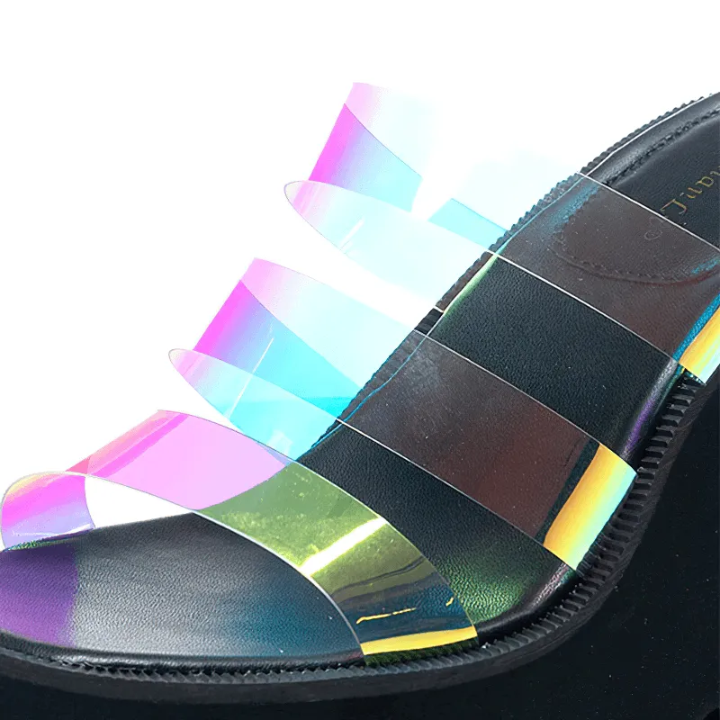 Female Wedges High Heels Slippers / Casual Women's Open Toe Platforms Slippers