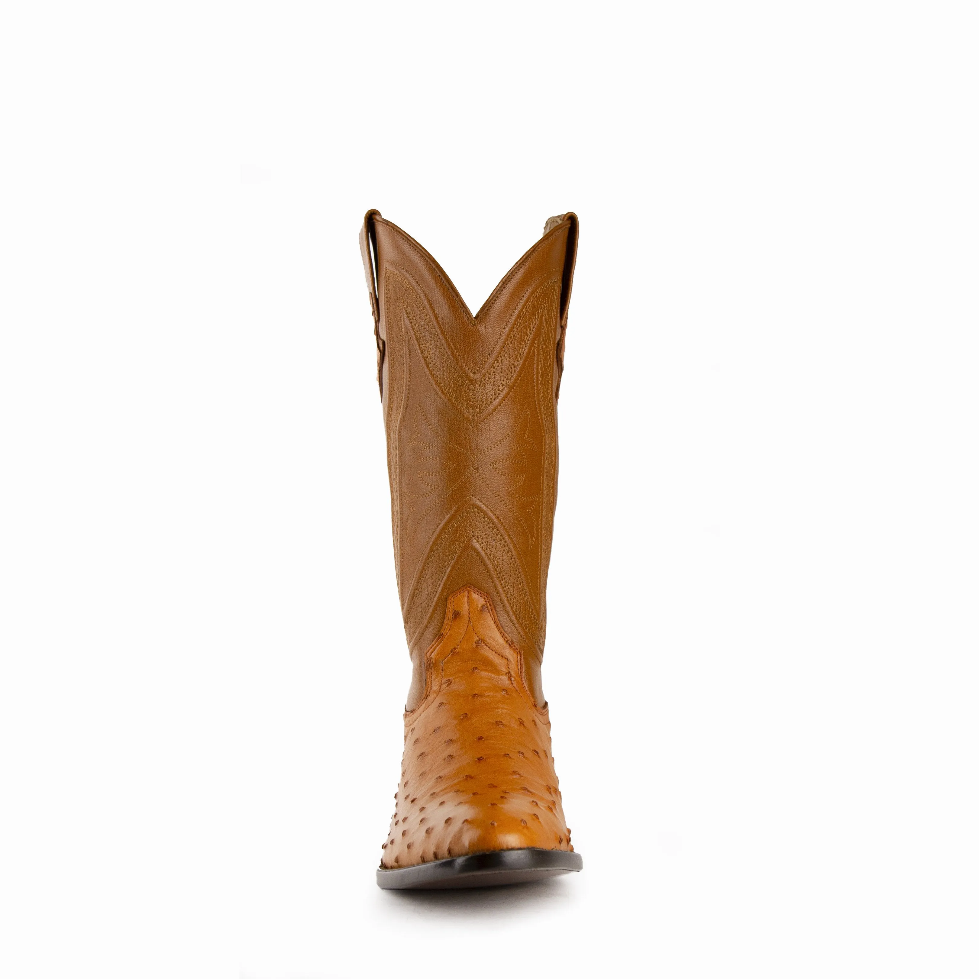 Ferrini Colt Cognac Full Quill Ostrich Cowboy Boot