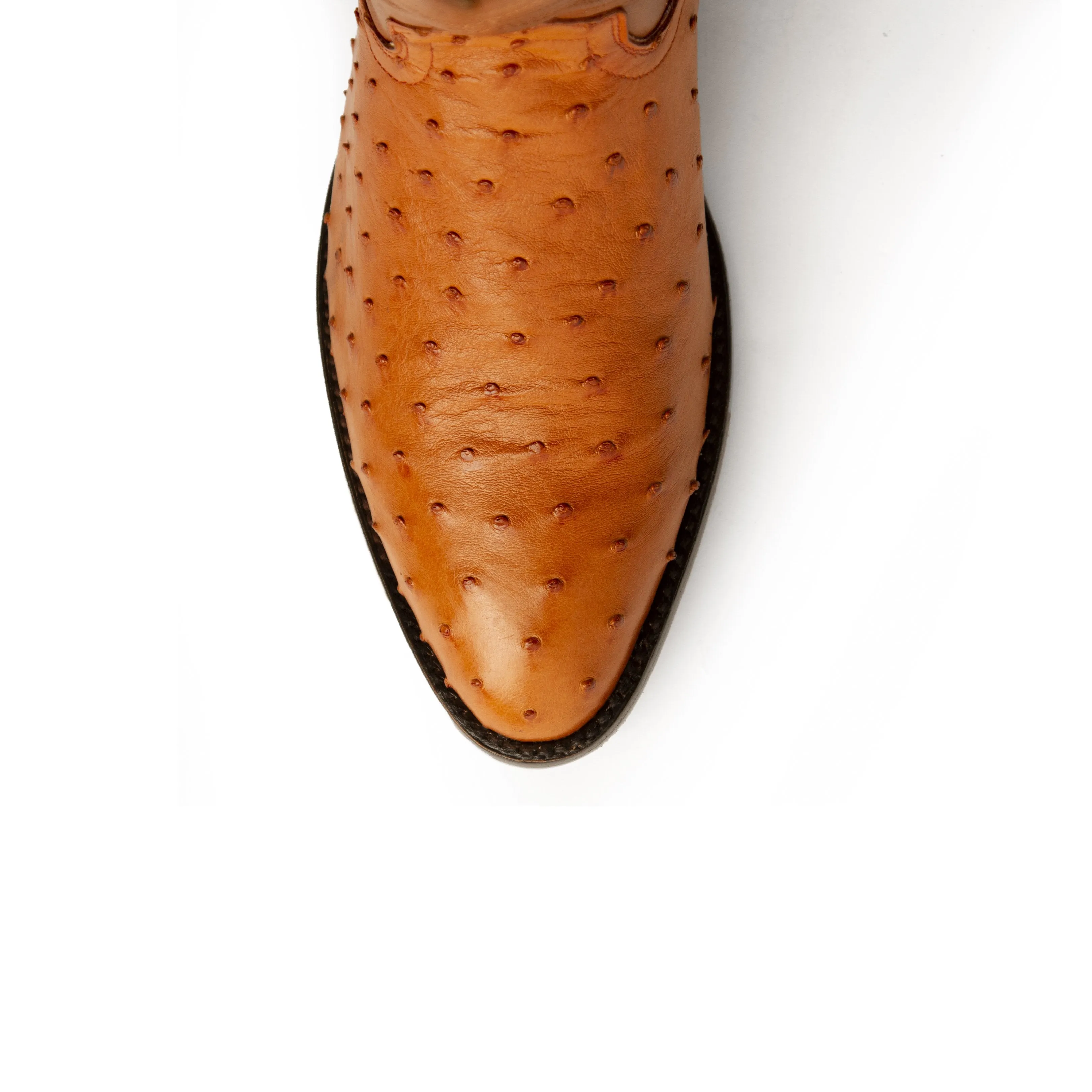 Ferrini Colt Cognac Full Quill Ostrich Cowboy Boot