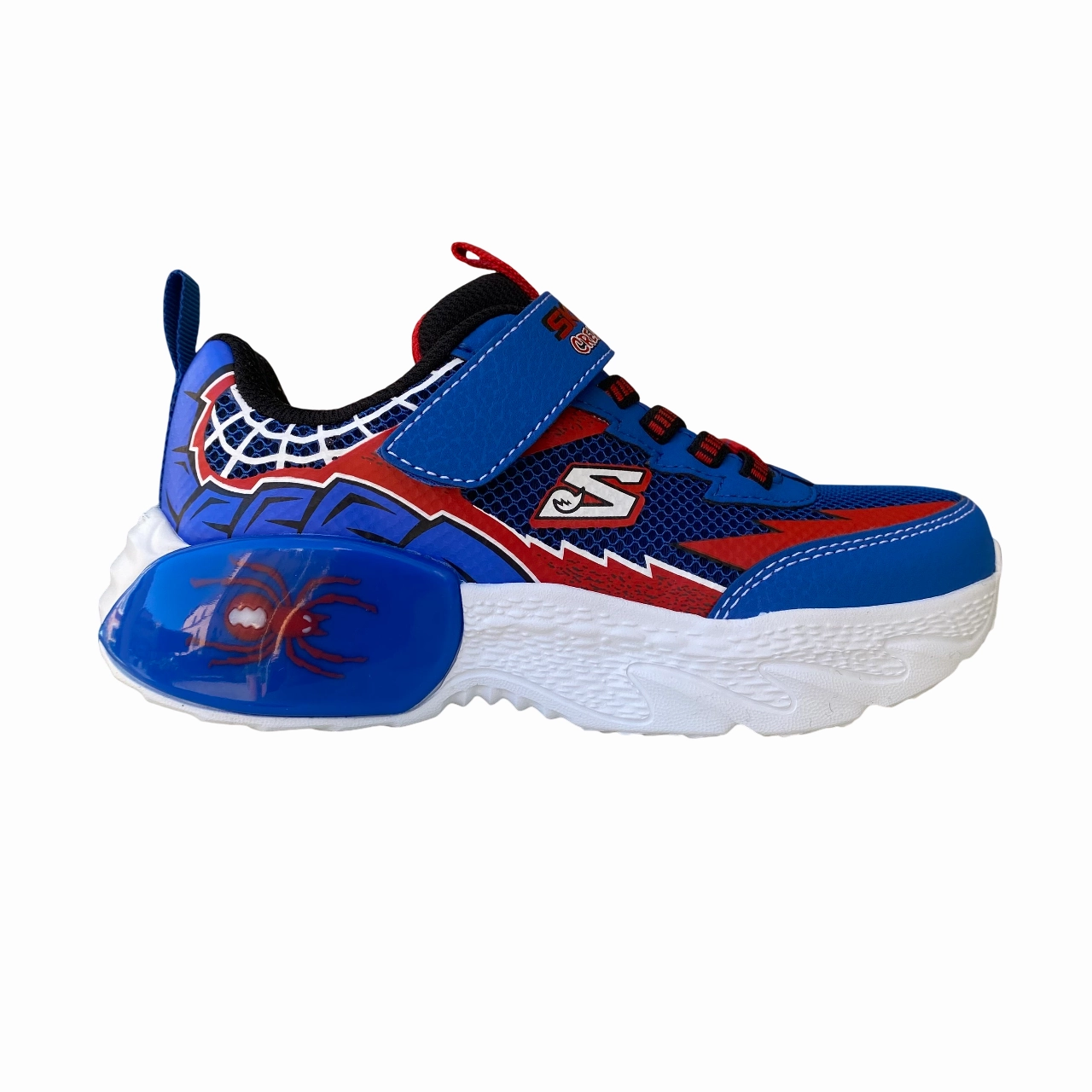 Pressure Distribution System half - size Skechers scarpa da ginnastica da bambino Creature Crawlers 402120L/BLRD blu-rosso