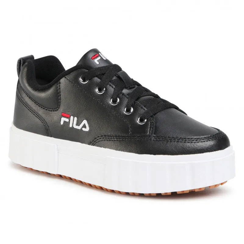 Fila scarpa sneakers da donna in pelle con zeppa Sandblast L 1011035.25Y nero Outsole Traction monochrome - design shoes